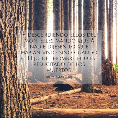Picture 07 - Marcos 9:9 RVA - Y descendiendo ellos del monte, les mandó que á - Bible Verse Picture