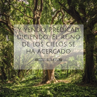 Picture 07 - Mateo 10:7 RVA - Y yendo, predicad, diciendo: El reino de los - Bible Verse Picture