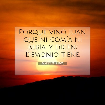 Picture 07 - Mateo 11:18 RVA - Porque vino Juan, que ni comía ni bebía, y - Bible Verse Picture
