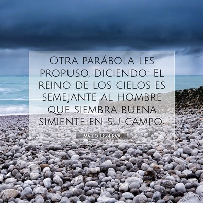 Picture 07 - Mateo 13:24 RVA - Otra parábola les propuso, diciendo: El reino de - Bible Verse Picture