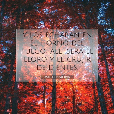 Picture 07 - Mateo 13:50 RVA - Y los echarán en el horno del fuego: allí será - Bible Verse Picture