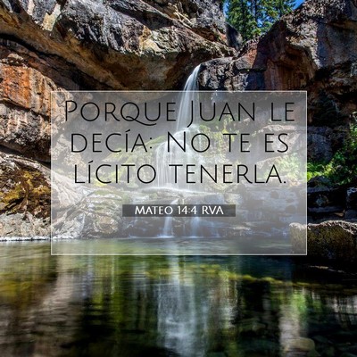 Picture 07 - Mateo 14:4 RVA - Porque Juan le decía: No te es lícito - Bible Verse Picture