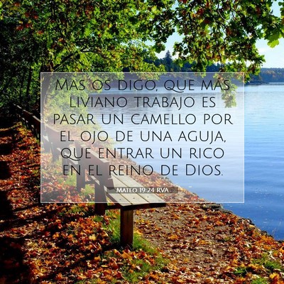 Picture 07 - Mateo 19:24 RVA - Mas os digo, que más liviano trabajo es pasar un - Bible Verse Picture
