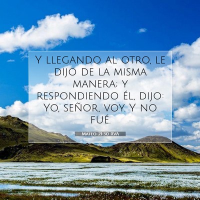 Picture 07 - Mateo 21:30 RVA - Y llegando al otro, le dijo de la misma manera; y - Bible Verse Picture