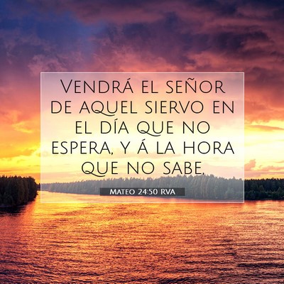 Picture 07 - Mateo 24:50 RVA - Vendrá el señor de aquel siervo en el día que - Bible Verse Picture
