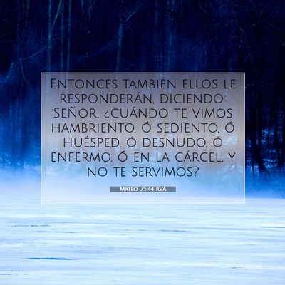 Picture 07 - Mateo 25:44 RVA - Entonces también ellos le responderán, - Bible Verse Picture
