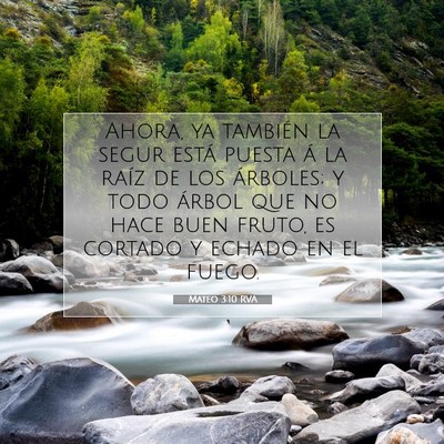 Picture 07 - Mateo 3:10 RVA - Ahora, ya también la segur está puesta á la - Bible Verse Picture