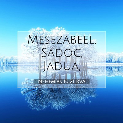 Picture 07 - Nehemías 10:21 RVA - Mesezabeel, Sadoc, - Bible Verse Picture