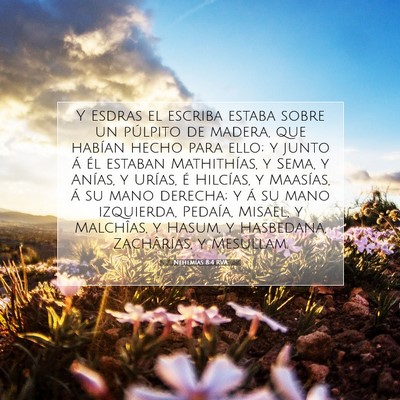 Picture 07 - Nehemías 8:4 RVA - Y Esdras el escriba estaba sobre un púlpito de - Bible Verse Picture