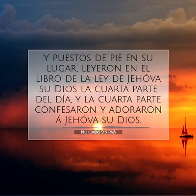 Picture 07 - Nehemías 9:3 RVA - Y puestos de pie en su lugar, leyeron en el libro - Bible Verse Picture