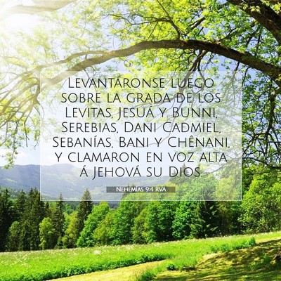 Picture 07 - Nehemías 9:4 RVA - Levantáronse luego sobre la grada de los - Bible Verse Picture