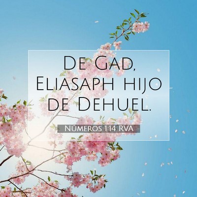 Picture 07 - Números 1:14 RVA - De Gad, Eliasaph hijo de - Bible Verse Picture
