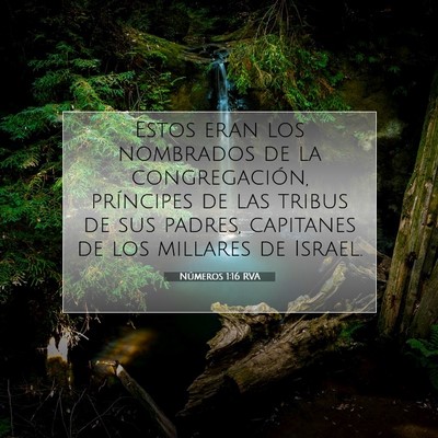 Picture 07 - Números 1:16 RVA - Estos eran los nombrados de la congregación, - Bible Verse Picture