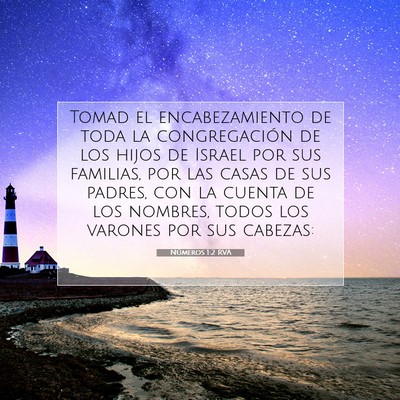 Picture 07 - Números 1:2 RVA - Tomad el encabezamiento de toda la congregación - Bible Verse Picture
