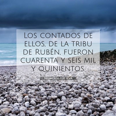 Picture 07 - Números 1:21 RVA - Los contados de ellos, de la tribu de Rubén, - Bible Verse Picture