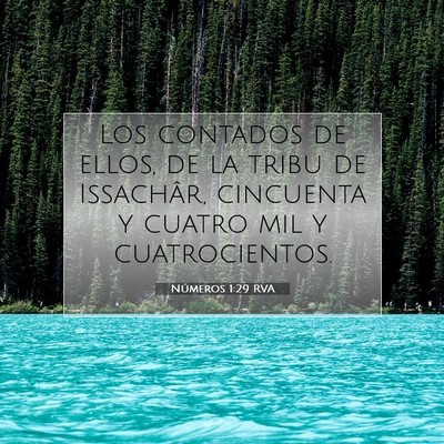 Picture 07 - Números 1:29 RVA - Los contados de ellos, de la tribu de Issachâr, - Bible Verse Picture
