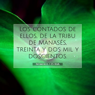 Picture 07 - Números 1:35 RVA - Los contados de ellos, de la tribu de Manasés, - Bible Verse Picture