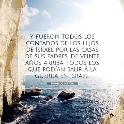 Picture 07 - Números 1:45 RVA - Y fueron todos los contados de los hijos de - Bible Verse Picture