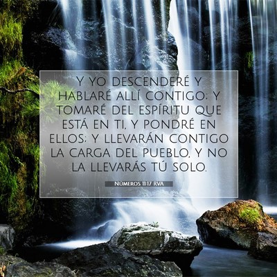 Picture 07 - Números 11:17 RVA - Y yo descenderé y hablaré allí contigo; y - Bible Verse Picture