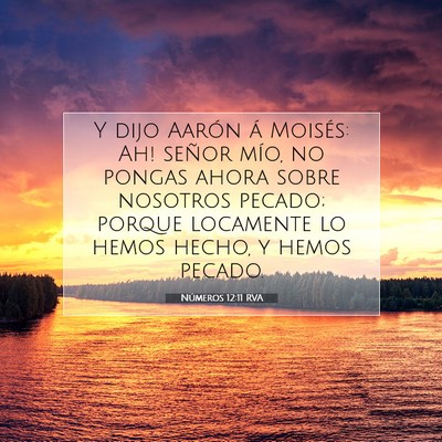 Picture 07 - Números 12:11 RVA - Y dijo Aarón á Moisés: ­Ah! señor mío, no - Bible Verse Picture