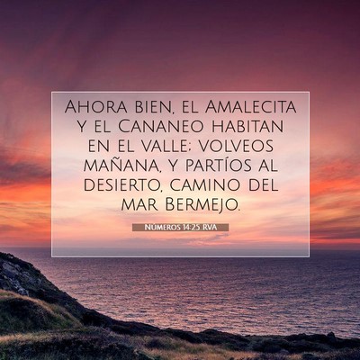 Picture 07 - Números 14:25 RVA - Ahora bien, el Amalecita y el Cananeo habitan en - Bible Verse Picture