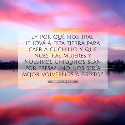 Picture 07 - Números 14:3 RVA - ¿Y por qué nos trae Jehová á esta tierra para - Bible Verse Picture
