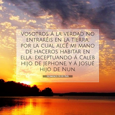 Picture 07 - Números 14:30 RVA - Vosotros á la verdad no entraréis en la tierra, - Bible Verse Picture