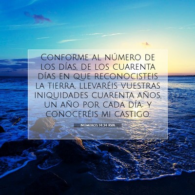 Picture 07 - Números 14:34 RVA - Conforme al número de los días, de los cuarenta - Bible Verse Picture