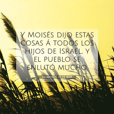 Picture 07 - Números 14:39 RVA - Y Moisés dijo estas cosas á todos los hijos de - Bible Verse Picture
