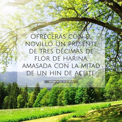 Picture 07 - Números 15:9 RVA - Ofrecerás con el novillo un presente de tres - Bible Verse Picture