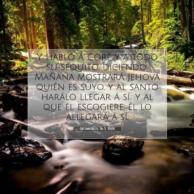 Picture 07 - Números 16:5 RVA - Y habló á Coré y á todo su séquito, - Bible Verse Picture
