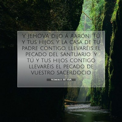 Picture 07 - Números 18:1 RVA - Y JEHOVA dijo á Aarón: Tú y tus hijos, y la - Bible Verse Picture