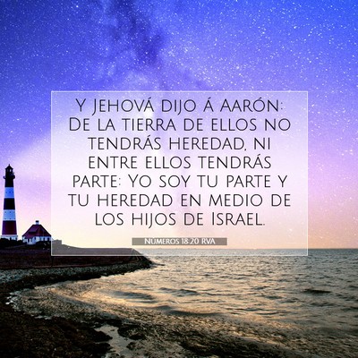 Picture 07 - Números 18:20 RVA - Y Jehová dijo á Aarón: De la tierra de ellos - Bible Verse Picture
