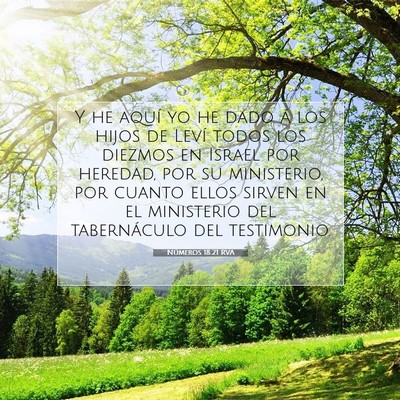 Picture 07 - Números 18:21 RVA - Y he aquí yo he dado á los hijos de Leví todos - Bible Verse Picture