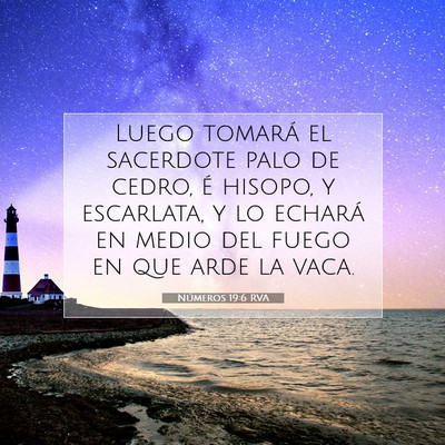 Picture 07 - Números 19:6 RVA - Luego tomará el sacerdote palo de cedro, é - Bible Verse Picture