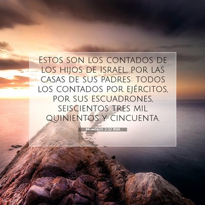 Picture 07 - Números 2:32 RVA - Estos son los contados de los hijos de Israel, - Bible Verse Picture