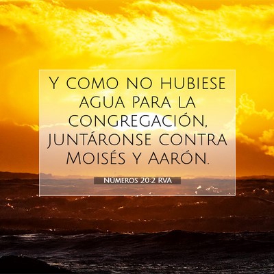 Picture 07 - Números 20:2 RVA - Y como no hubiese agua para la congregación, - Bible Verse Picture