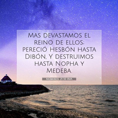 Picture 07 - Números 21:30 RVA - Mas devastamos el reino de ellos; pereció - Bible Verse Picture