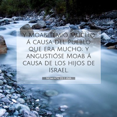 Picture 07 - Números 22:3 RVA - Y Moab temió mucho á causa del pueblo que era - Bible Verse Picture
