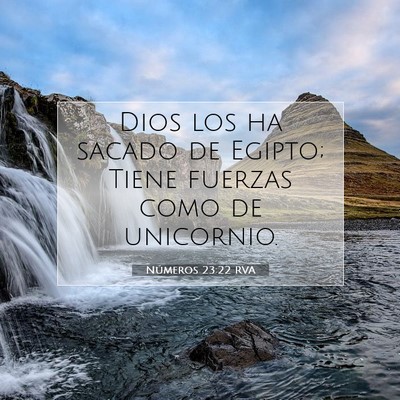 Picture 07 - Números 23:22 RVA - Dios los ha sacado de Egipto; Tiene fuerzas como - Bible Verse Picture