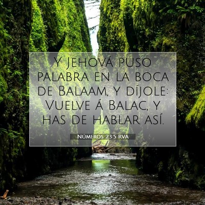 Picture 07 - Números 23:5 RVA - Y Jehová puso palabra en la boca de Balaam, y - Bible Verse Picture