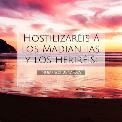 Picture 07 - Números 25:17 RVA - Hostilizaréis á los Madianitas, y los - Bible Verse Picture
