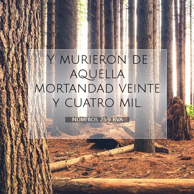 Picture 07 - Números 25:9 RVA - Y murieron de aquella mortandad veinte y cuatro - Bible Verse Picture