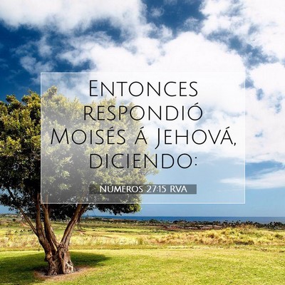 Picture 07 - Números 27:15 RVA - Entonces respondió Moisés á Jehová, - Bible Verse Picture