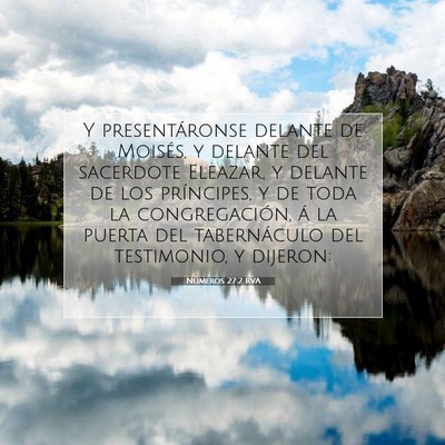 Picture 07 - Números 27:2 RVA - Y presentáronse delante de Moisés, y delante - Bible Verse Picture