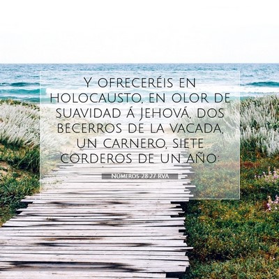 Picture 07 - Números 28:27 RVA - Y ofreceréis en holocausto, en olor de suavidad - Bible Verse Picture