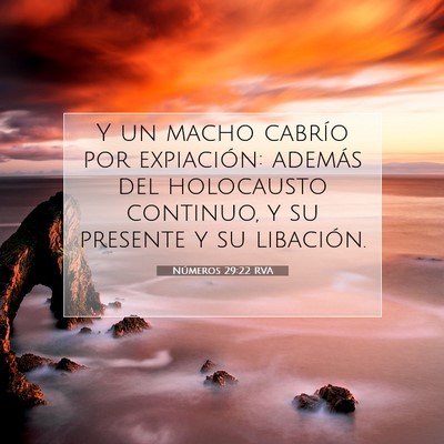 Picture 07 - Números 29:22 RVA - Y un macho cabrío por expiación: además del - Bible Verse Picture