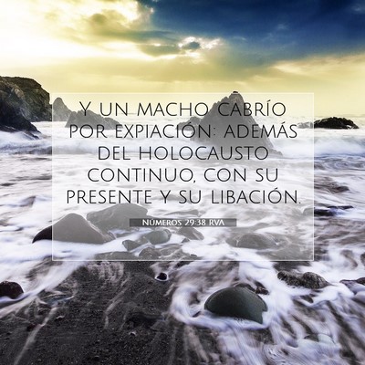 Picture 07 - Números 29:38 RVA - Y un macho cabrío por expiación: además del - Bible Verse Picture