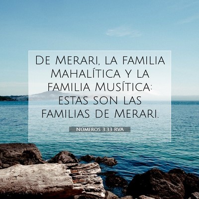 Picture 07 - Números 3:33 RVA - De Merari, la familia Mahalítica y la familia - Bible Verse Picture
