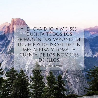 Picture 07 - Números 3:40 RVA - Y Jehová dijo á Moisés: Cuenta todos los - Bible Verse Picture